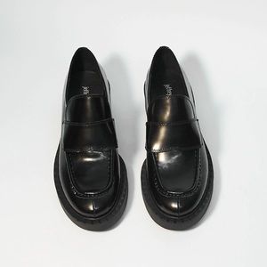 Jeffery Campbell Patent Leather Librarian Loafers
